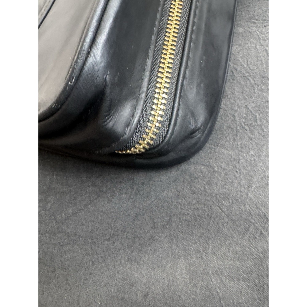 Versace Parfums Vintage Black Crossbody Messenger Bag Gold Medusa Logo Greek Key - Picture 8 of 16